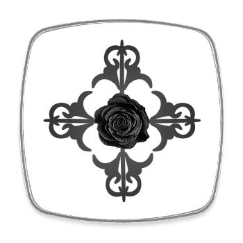 kreuze, Ranken, Rosenblüte, Gothic motive - Viereckiger Kühlschrankmagnet - Weiß - Vorne