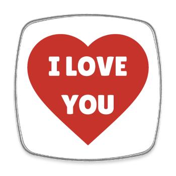 Ich liebe dich - Viereckiger Kühlschrankmagnet - Weiß - Vorne