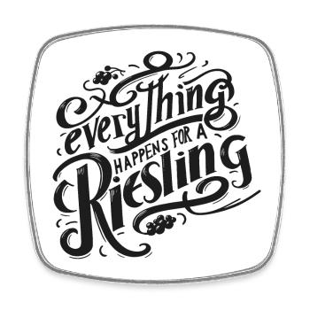everything happens for a riesling! - Viereckiger Kühlschrankmagnet - Weiß - Vorne