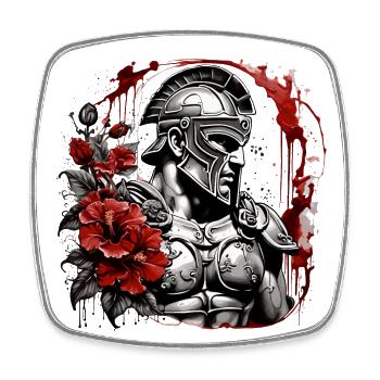 Gladiateur tatto encre d’art - Magnet carré - blanc - Devant