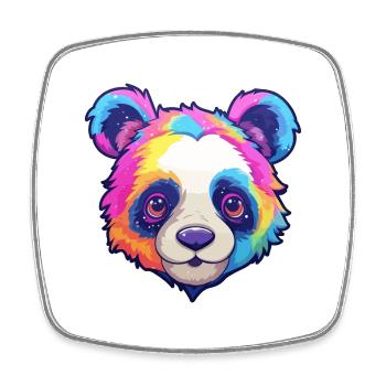 Panda Buntes Aquarell Cartoon Kawaii Tier - Viereckiger Kühlschrankmagnet - Weiß - Vorne