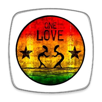 one love reggae 2 - Viereckiger Kühlschrankmagnet - Weiß - Vorne