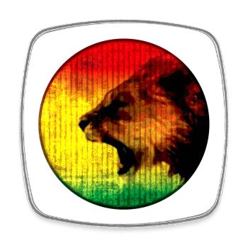 African Lion with Rasta Colors - Square fridge magnet - white - Front