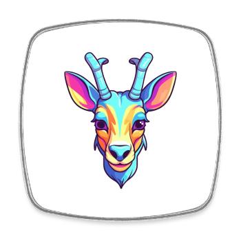 Antilope Buntes Aquarell Cartoon Kawaii Tier - Viereckiger Kühlschrankmagnet - Weiß - Vorne