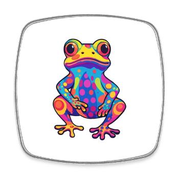Frosch buntes Aquarell Cartoon Kawaii Tier - Viereckiger Kühlschrankmagnet - Weiß - Vorne