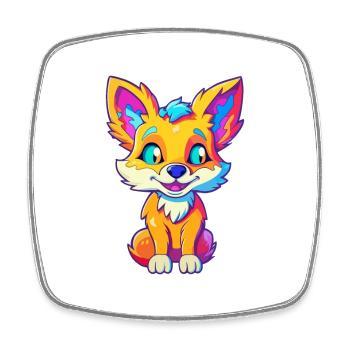 Kojote Buntes Aquarell Cartoon Kawaii Tier - Viereckiger Kühlschrankmagnet - Weiß - Vorne