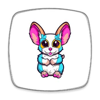 Zuckergleiter Bunte Aquarell-Karikatur Kawaii An - Viereckiger Kühlschrankmagnet - Weiß - Vorne