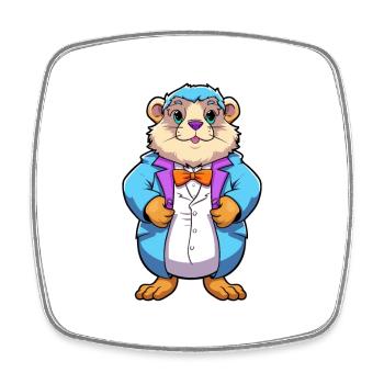 Marmotte Aquarelle Colorée Dessin Animé Kawaii Anima - Magnet carré - blanc - Devant