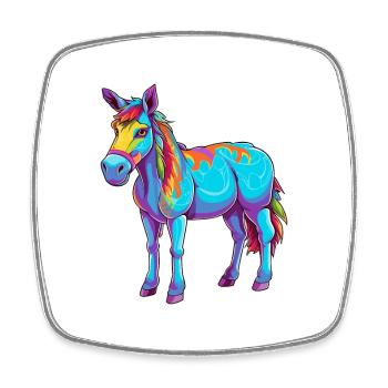 Âne Coloré Aquarelle Dessin Animé Kawaii Animal - Magnet carré - blanc - Devant
