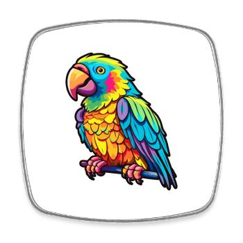 Papagei buntes Aquarell Cartoon Kawaii Tier - Viereckiger Kühlschrankmagnet - Weiß - Vorne