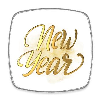 New Year - Viereckiger Kühlschrankmagnet - Weiß - Vorne