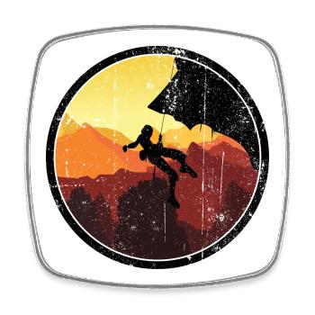 Sunset Climber in Canyon Circle - Square fridge magnet - white - Front