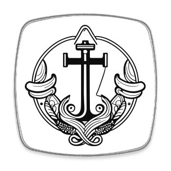 Anchor design for seafarers - Square fridge magnet - white - Front