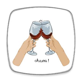 Cheers - Viereckiger Kühlschrankmagnet - Weiß - Vorne