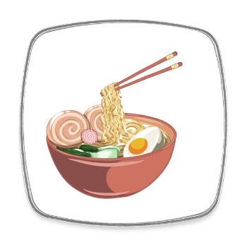 Ramen Liebe - Viereckiger Kühlschrankmagnet - Weiß - Vorne