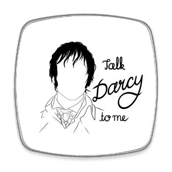 Talk Darcy to me - Viereckiger Kühlschrankmagnet - Weiß - Vorne