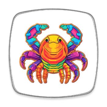 Craw Aquarelle colorée Dessin animé Kawaii Animal - Magnet carré - blanc - Devant