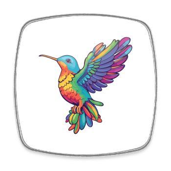 Colibri Aquarelle Colorée Dessin Animé Kawaii Ani - Magnet carré - blanc - Devant