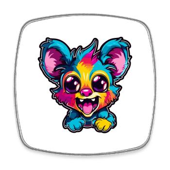 Aye Aye Bunte Aquarell-Karikatur Kawaii-Tier - Viereckiger Kühlschrankmagnet - Weiß - Vorne