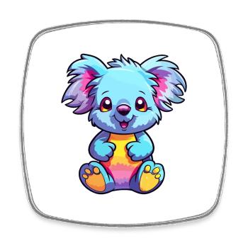 Koala Buntes Aquarell Cartoon Kawaii Tier - Viereckiger Kühlschrankmagnet - Weiß - Vorne