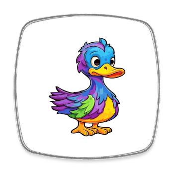 Ente buntes Aquarell Cartoon Kawaii Tier - Viereckiger Kühlschrankmagnet - Weiß - Vorne