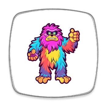 Bigfoot Buntes Aquarell Cartoon Kawaii Tier - Viereckiger Kühlschrankmagnet - Weiß - Vorne