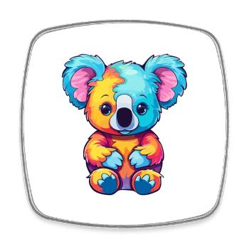Koala Buntes Aquarell Cartoon Kawaii Tier - Viereckiger Kühlschrankmagnet - Weiß - Vorne