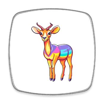 Impala Buntes Aquarell Cartoon Kawaii Tier - Viereckiger Kühlschrankmagnet - Weiß - Vorne