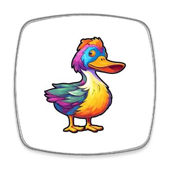 Ente buntes Aquarell Cartoon Kawaii Tier - Viereckiger Kühlschrankmagnet - Weiß - Vorne