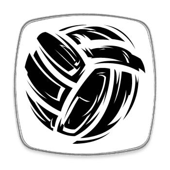 Leder Ball Material Illustration Volleyball Symbol - Viereckiger Kühlschrankmagnet - Weiß - Vorne