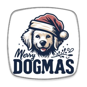 Merry Dogmas - Square fridge magnet - white - Front