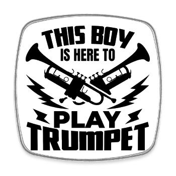 Trumpeter Boy - Square fridge magnet - white - Front