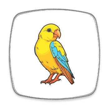 Kanarienvogel Buntes Aquarell Cartoon Kawaii Tier - Viereckiger Kühlschrankmagnet - Weiß - Vorne