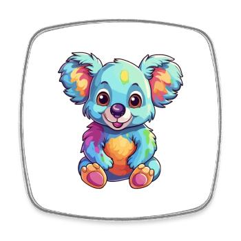 Koala Buntes Aquarell Cartoon Kawaii Tier - Viereckiger Kühlschrankmagnet - Weiß - Vorne