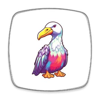 Albatros Bunte Aquarell-Karikatur Kawaii Anima - Viereckiger Kühlschrankmagnet - Weiß - Vorne