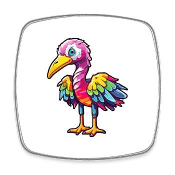 Grue Aquarelle Colorée Dessin Animé Kawaii Animal - Magnet carré - blanc - Devant