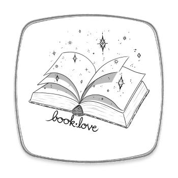 Livre d’amour - Magnet carré - blanc - Devant
