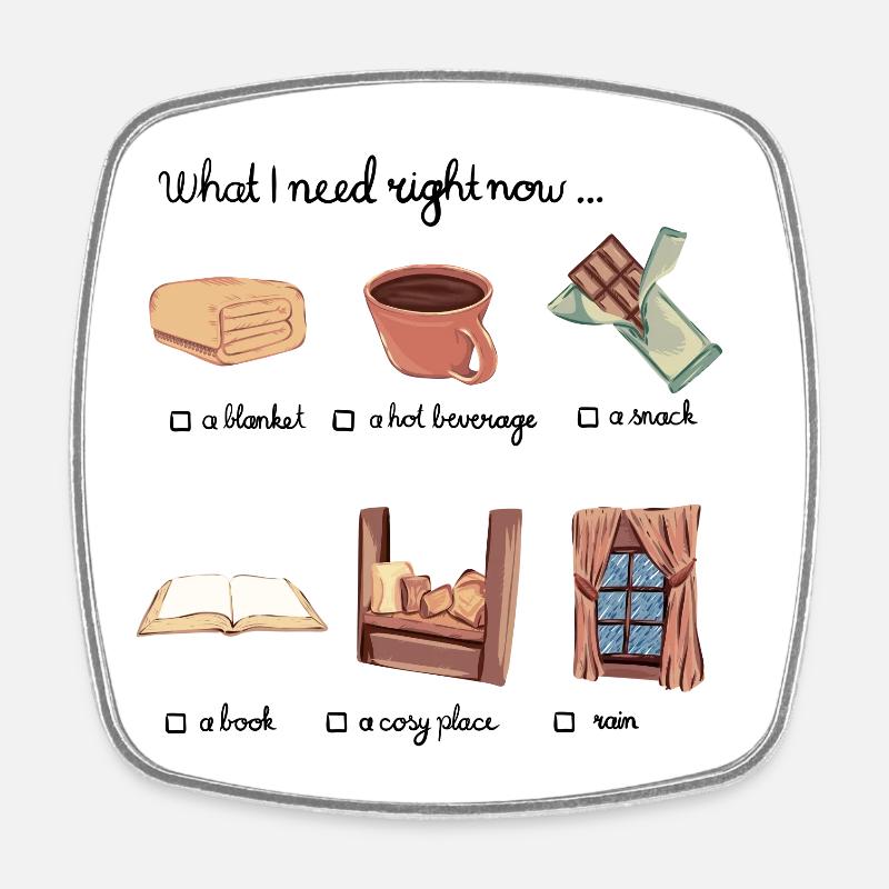 What I need right now... - Viereckiger Kühlschrankmagnet - Weiß