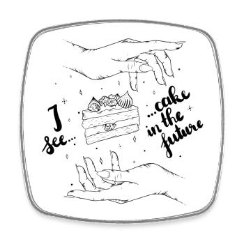 Je vois... gâteau à l’avenir - Magnet carré - blanc - Devant