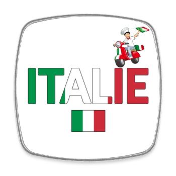 Italie - Magnet carré - blanc - Devant