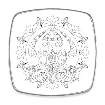 Lotus - Viereckiger Kühlschrankmagnet - Weiß - Vorne