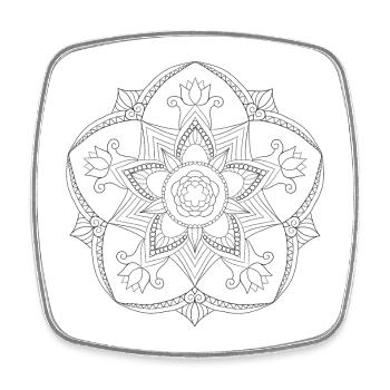 Mandala - Viereckiger Kühlschrankmagnet - Weiß - Vorne