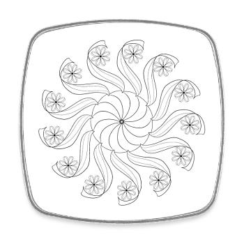 Mandala Karusell - Viereckiger Kühlschrankmagnet - Weiß - Vorne