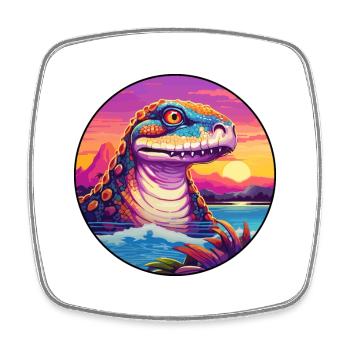 Anakonda Buntes Aquarell Cartoon Kawaii Tier - Viereckiger Kühlschrankmagnet - Weiß - Vorne