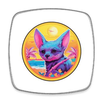 Fledermaus buntes Aquarell Cartoon Kawaii Tier - Viereckiger Kühlschrankmagnet - Weiß - Vorne
