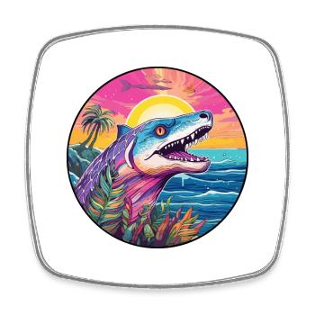 Barracuda Aquarelle Colorée Dessin Animé Kawaii Pet - Magnet carré - blanc - Devant