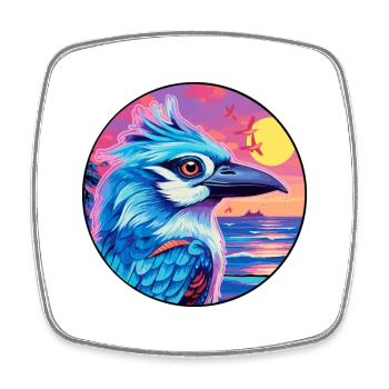 Blauer Eichelhäher Buntes Aquarell Cartoon Kawaii Tier - Viereckiger Kühlschrankmagnet - Weiß - Vorne