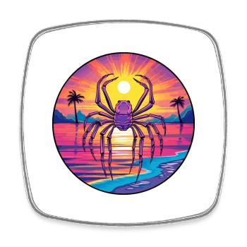 Araignée Aquarelle Colorée Dessin Animé Kawaii Animal - Magnet carré - blanc - Devant