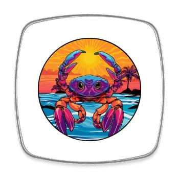 Craw Aquarelle colorée Dessin animé Kawaii Animal - Magnet carré - blanc - Devant