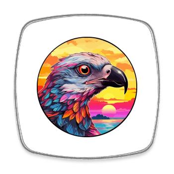 Cuckoo Colorful Watercolor Cartoon Kawaii Animal - Square fridge magnet - white - Front